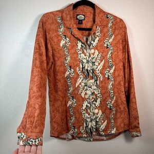 Tommy Bahama Mens XS 100% Silk Button Up Shirt Tropical Floral Hawaiian